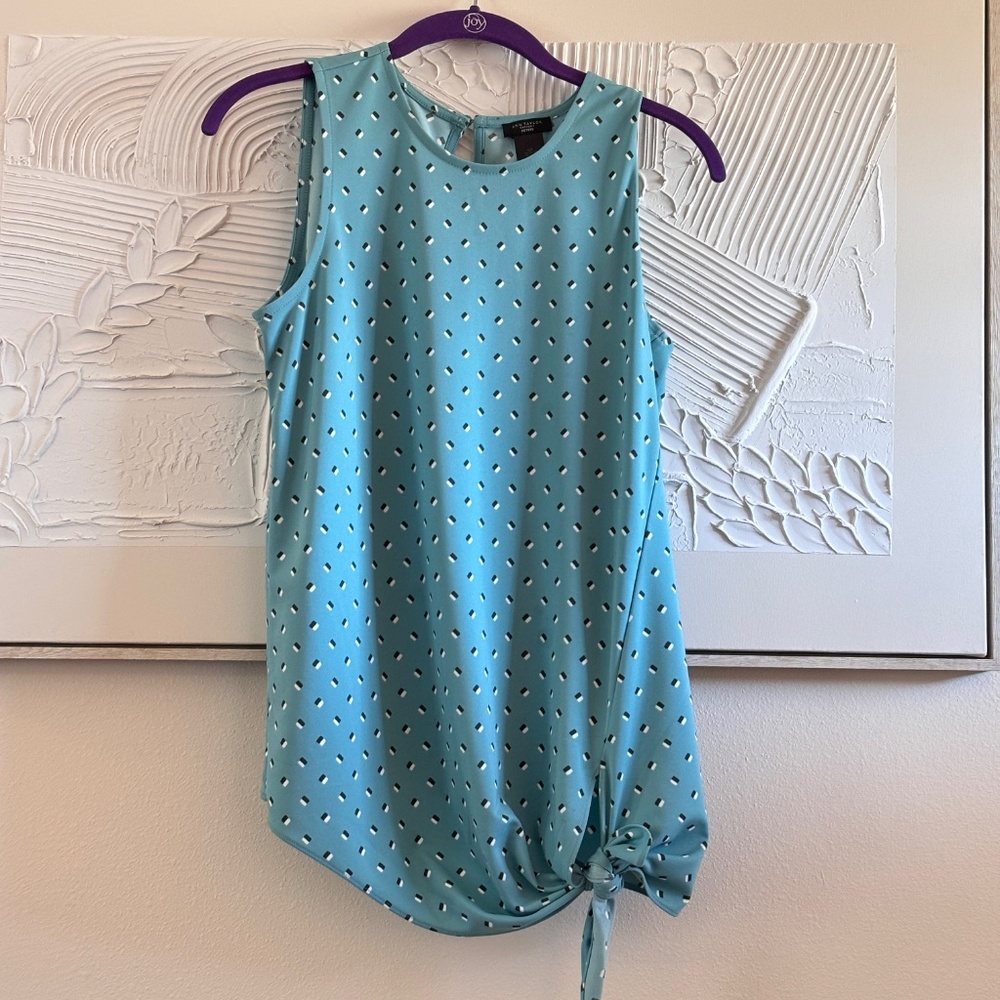 Ann Taylor Factory Petit Women's Sleeveless Pull Over Tie Front Tank Top Blouse